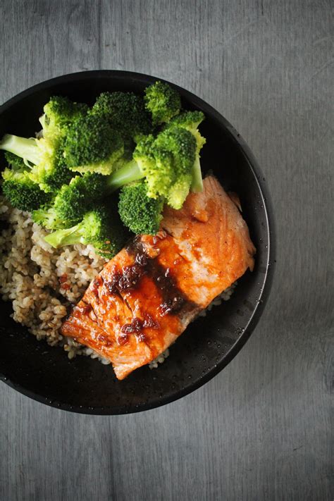 Salmon And Broccoli Rice Bowls With Citrus Shoyu Glaze Scratch Eats