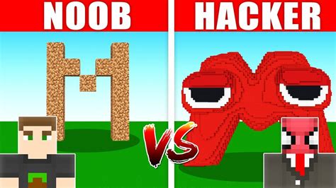 Noob Vs Hacker I Cheated In A Alphabet Lore Build Challenge Letter M Youtube