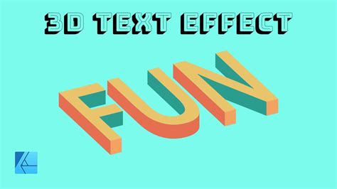 How To Create A 3D Text Effect In Affinity Designer YouTube