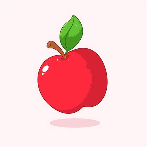 Pomme Rouge Fruit Bio Icône Signe Ou Symbole Illustration De Dessin