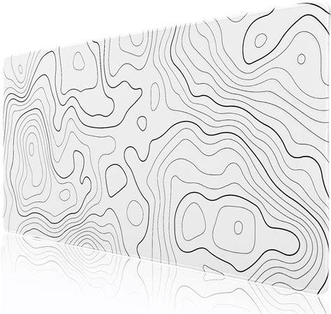 Topographic Map Gaming Mouse Pad Desk Mat XXL 35 415 7 Inch White