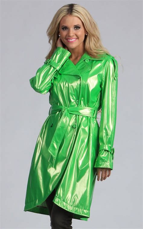 Green PVC Raincoat What A Fantastic Color Raincoat Outfit Green