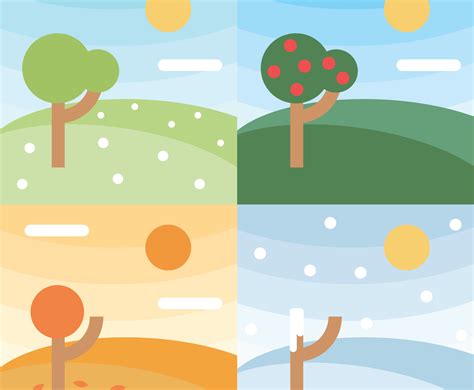 Vector Four Seasons Backgrounds Vector Art And Graphics