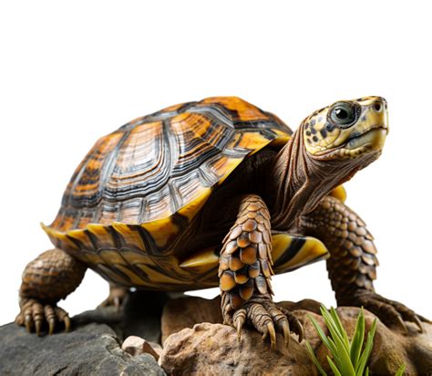 Ai Généré Portrait De Une Tortue Sur Une Roche Avec Une Transparent