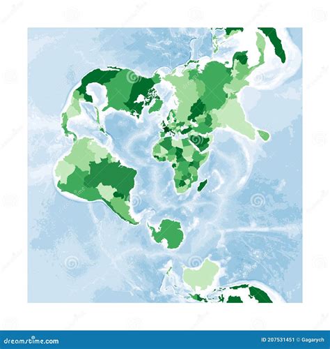 World Map Transverse Spherical Mercator Stock Vector Illustration