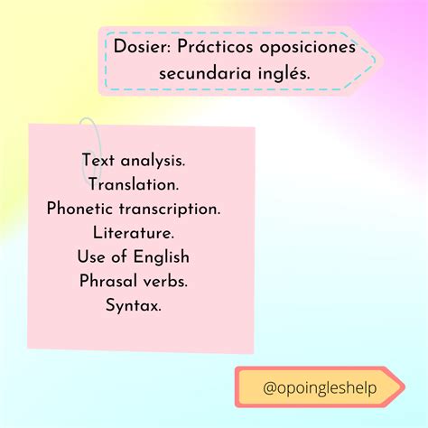 Dosier Pr Cticos Oposiciones Secundaria Ingl S Kumubox