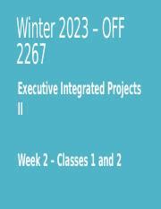 Executive Integrated Projects Ii Course Overview Projects And