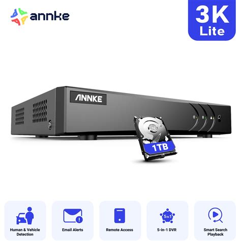 ANNKE 3K Lite H 265 Security DVR Recorder With AI Human Vehicle