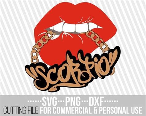 Scorpio Svg Gold Chain Svg Biting Lips Svg Zodiac Sign Svg