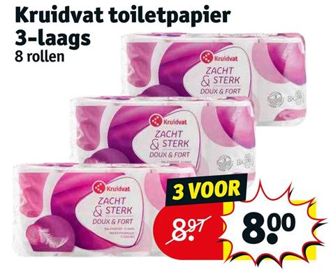 Kruidvat Toiletpapier 3 Laags 8 Rollen Aanbieding Bij Kruidvat