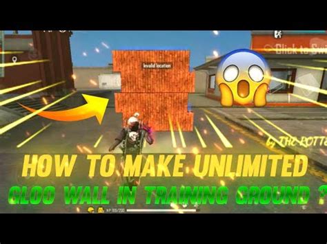 How To Get Unlimited Gloo Wall In Free Fire Training Ground Youtube