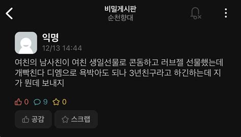 여친 친구가 보낸 선물 논란 포텐 터짐 최신순 에펨코리아