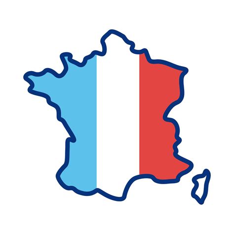 France Flag And Map Line Style Icon 2457183 Vector Art At Vecteezy