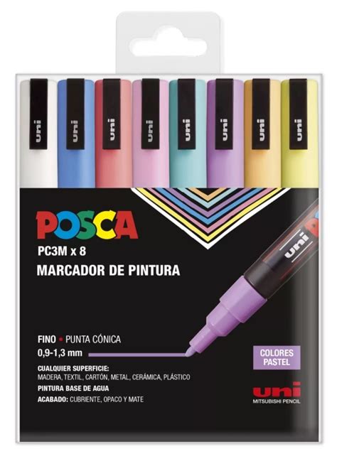 Estuche 8 Rotuladores PC3M Colores Pastel Uni Posca