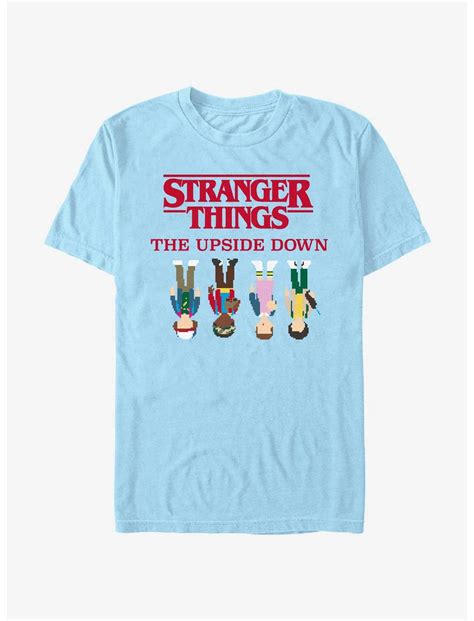 Stranger Things Upside Down Pixelated T Shirt Blue Boxlunch