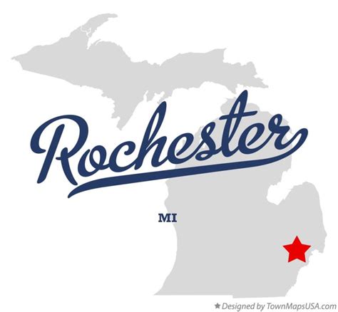 Map of Rochester, MI, Michigan