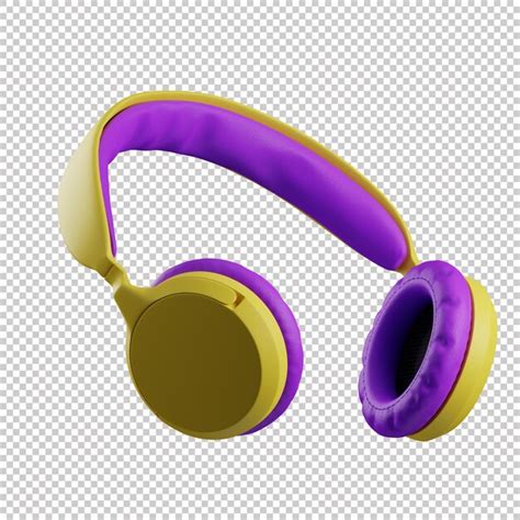 Render 3d De Auriculares Coloridos Psd Archivo PSD Premium