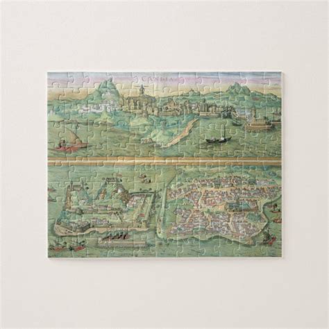 Map Of Candia And Corfu From Civitates Orbis Ter Jigsaw Puzzle Size