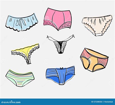 Colorful Women Panties Vector Set Stock Vector Illustration Of Dress