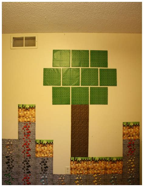 Print Out Minecraft Templates And Glue To Foam Board Blocks Minecraft Room Minecraft Wall