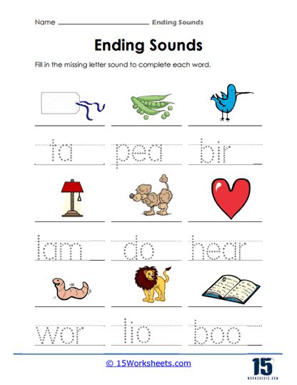 Ending Sounds Worksheets Practice And Master Final Sounds