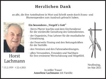 Traueranzeigen Von Horst Lachmann Trauer Merkur De