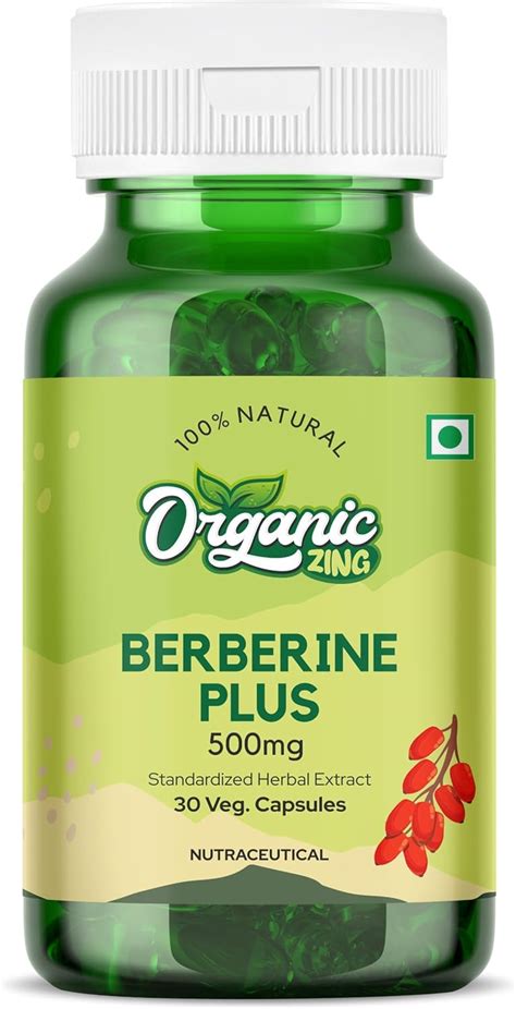 Organic Zing Berberine Plus With Berberine Hcl For Immune Support 500mg 30