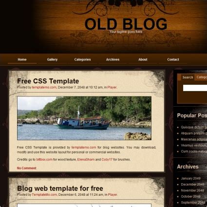 Old style web templates free download