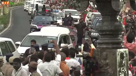 Rousing Welcome Of Pm Shri Modi On His Arrival In Chennai Vanakkam Modi Youtube