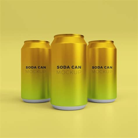 Premium Psd D Realistic Soda Can Mockup