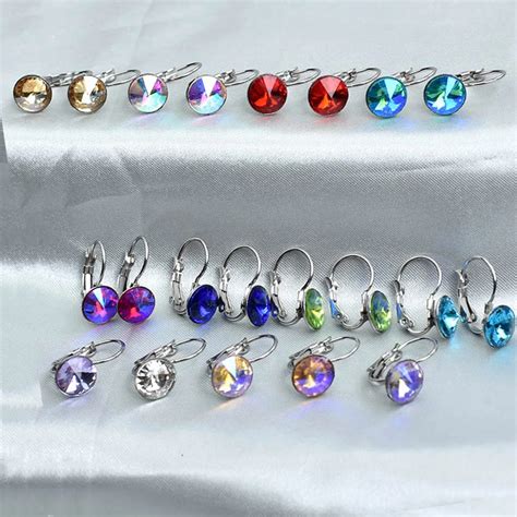 Boucles D Oreilles Pendantes En Cristal Pour Femme Acier Inoxydable