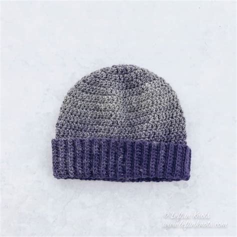 Crochet Folded Cuff Beanie Free Pattern Left In Knots