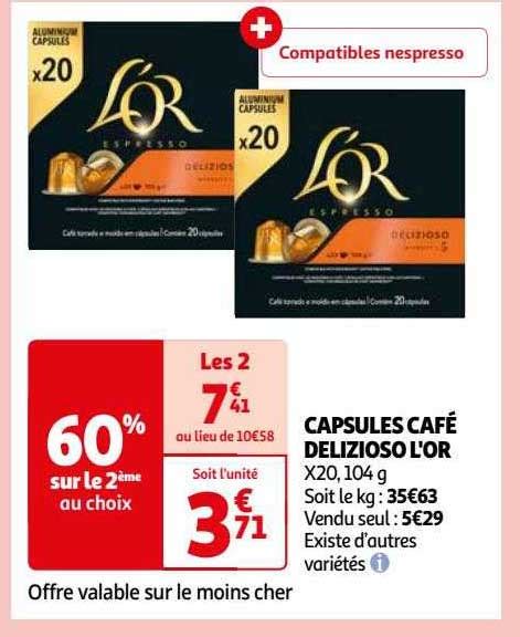 Promo Capsules Café Delisioso L or chez Auchan iCatalogue fr