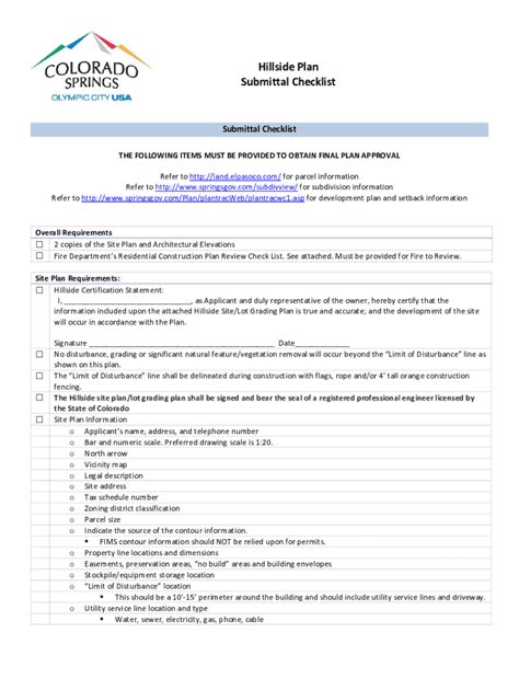 Fillable Online New Hillside Checklist Fax Email Print Pdffiller