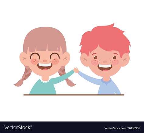 Couple baby smiling on white background Royalty Free Vector