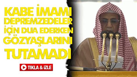 Kabe imamı Türkiye ve Suriye deki depremzedeler için dua ederken