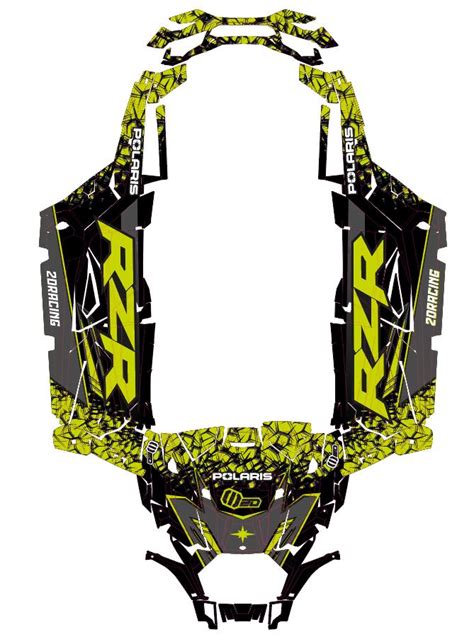 Kit déco SSV POLARIS RZR S 1000 4 PORTES 2DR4 LIME