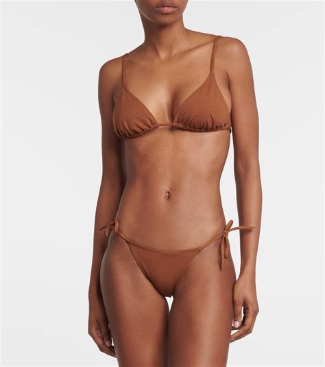 Mouna Triangle Bikini Top In Brown Eres Mytheresa