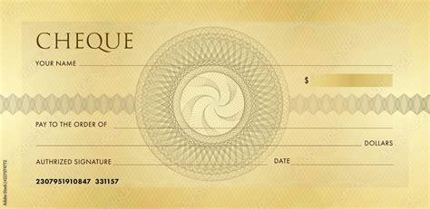 Check Template Chequebook Template Blank Gold Business Bank Cheque