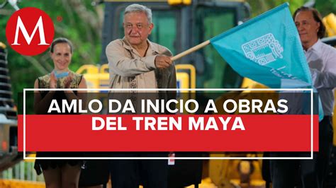 Amlo Da Banderazo Para Iniciar Con Obras Del Tren Maya V Deo Dailymotion