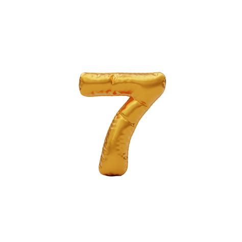 Metallic Golden Numeral Balloon 7 18754248 PNG