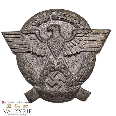 Bid Now: German WWII Nazi Badge 1942 - Invalid date MST