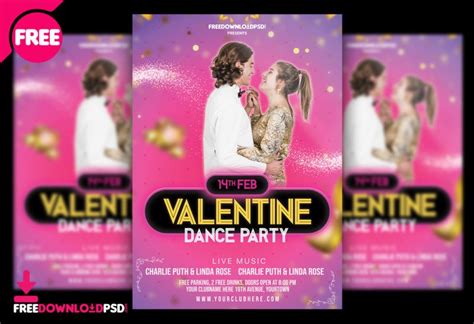 Valentine Day Music Party Flyer Psd Template Psdflyer