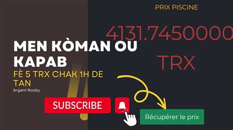 Men K Man Ou Kapab F Trx Chak H De Tan Argent Airdrop Trx