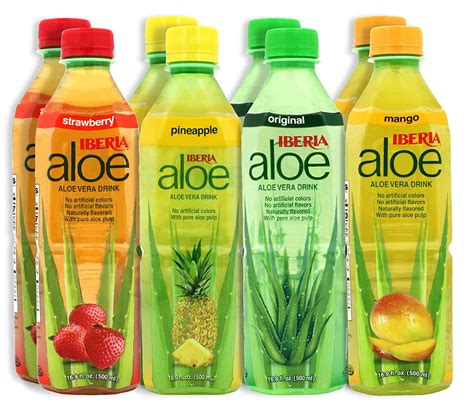 Iberia Aloe Vera Drink With Pure Aloe Pulp Variety Pack Of X