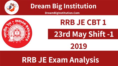 RRB JE Exam Analysis Review 2019 23rd May 1st Shift