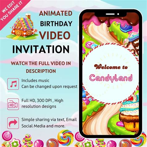 Candyland Invitations