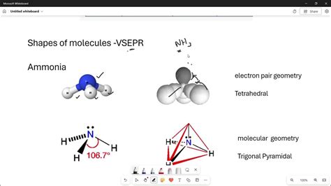 Molecular Geometry Of Ammonia Nh3 By Vsepr Telugu Youtube