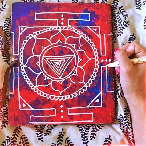 A very freehand drawing/painting of the Kali yantra on the back cover of my art… | Drawing ...