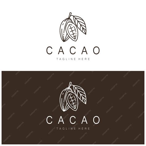 Premium Vector Cocoa Logococoa Beancocoa Treecocoa Branches And